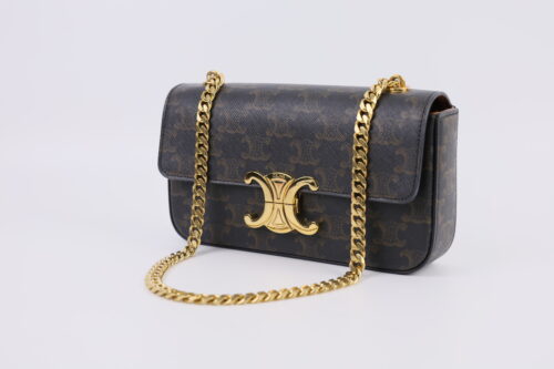 CELINE Chain Shoulder Bag Claude In Triomphe Canvas - Image 3